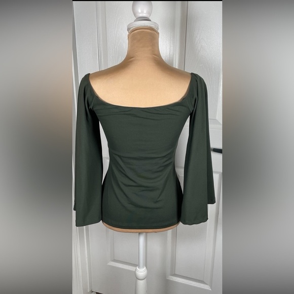 Susana Monaco Green Puffy Long-sleeve Blouse Small - Picture 8 of 10